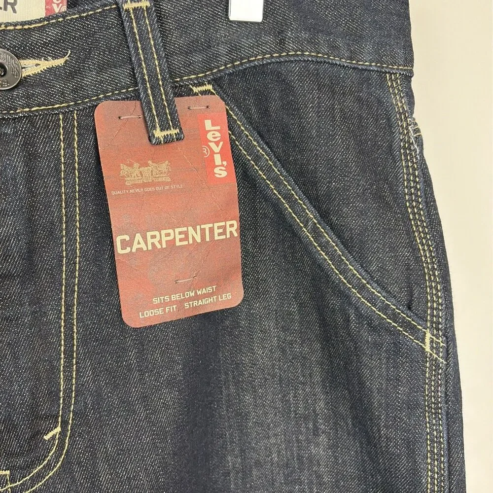 NWT Signature By Levi Strauss Men’s Denim Carpenter Shorts Dark Wash Blue Sz 32